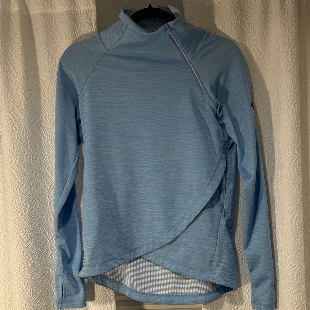 IBKUL Light Blue Long Sleeve Mock Neck Top